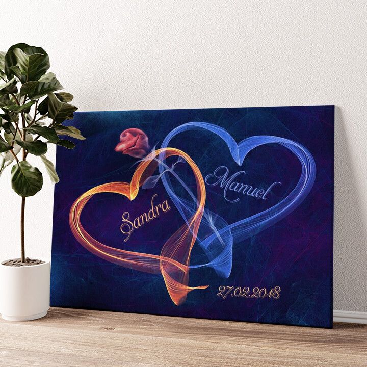 Leinwandbild personalisiert Leuchtkraft der Liebe