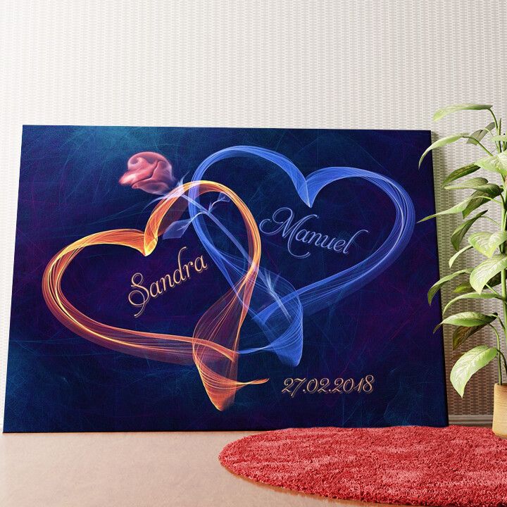 Leuchtkraft der Liebe Wandbild personalisiert