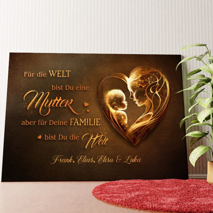 Das Herz einer Mutter Wandbild personalisiert
