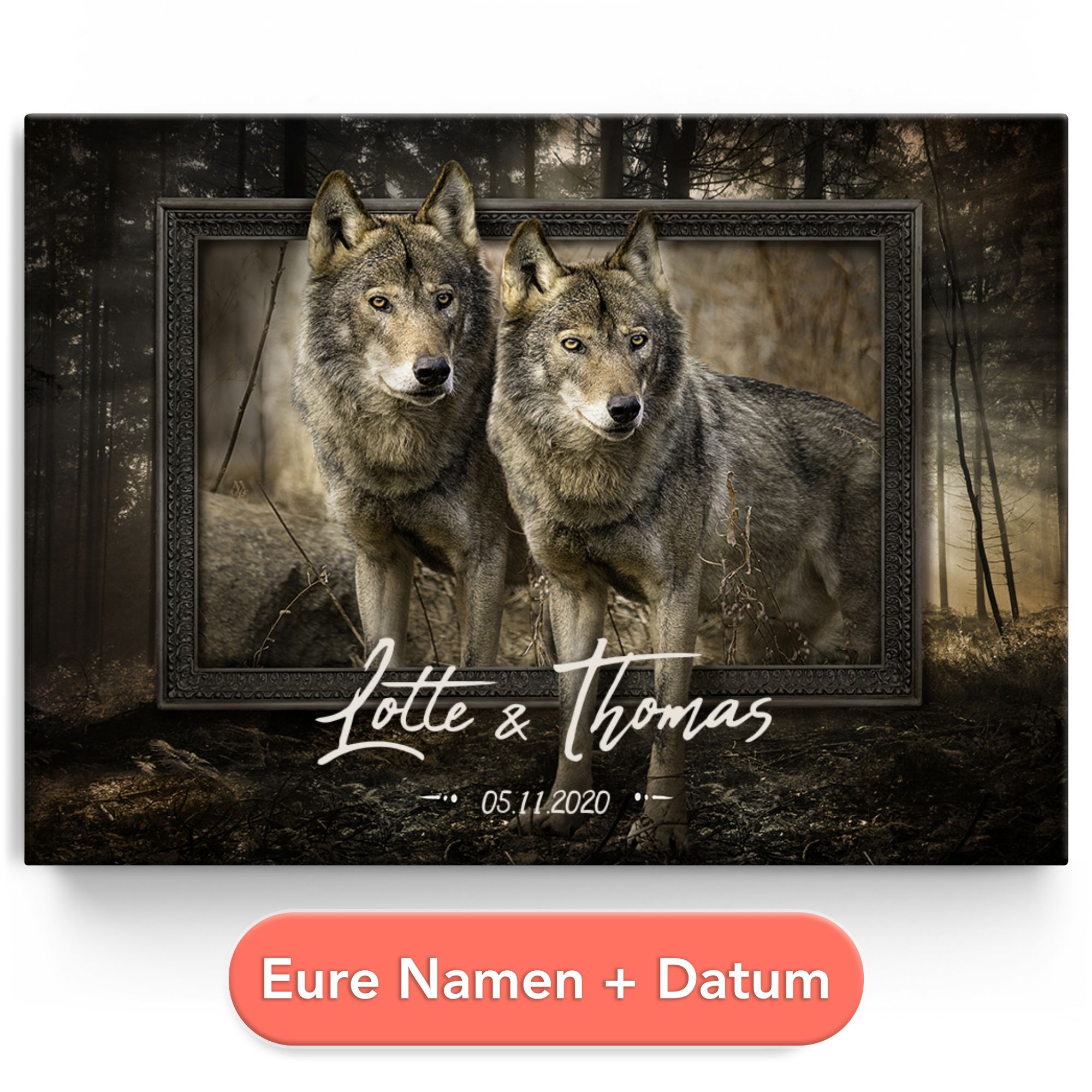 Personalisiertes Leinwandbild Verschmolzene Seelen