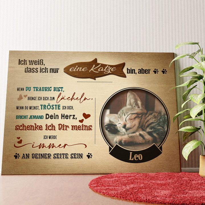 Nicht nur eine Katze Wandbild personalisiert