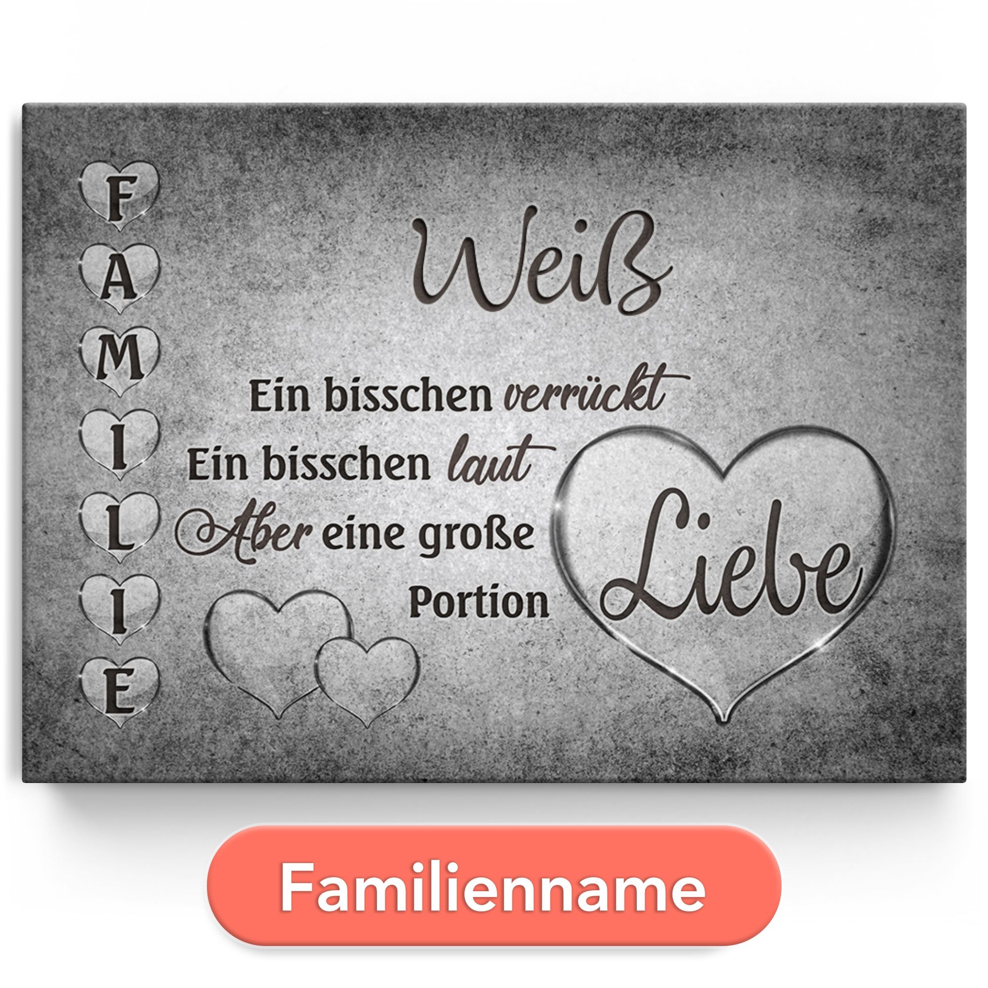 Personalisiertes Leinwandbild Familienliebe