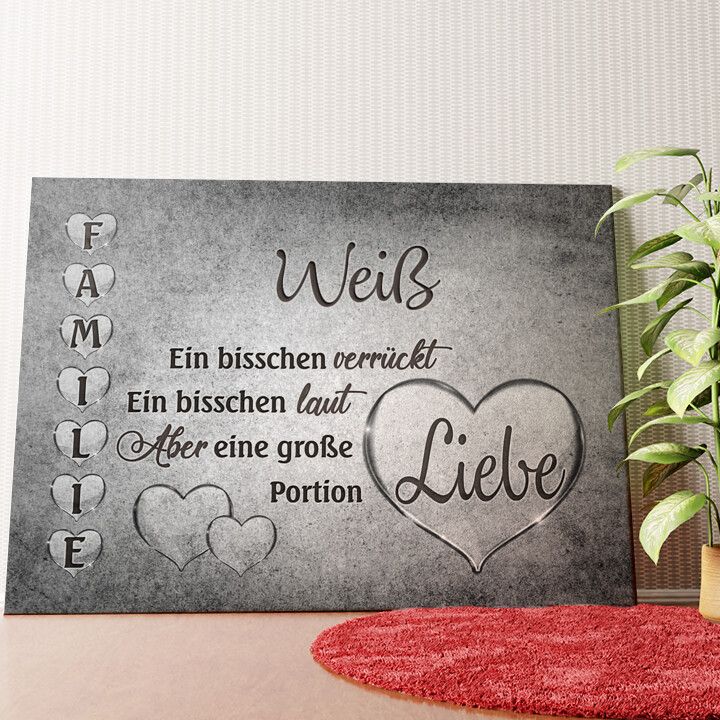 Familienliebe Wandbild personalisiert