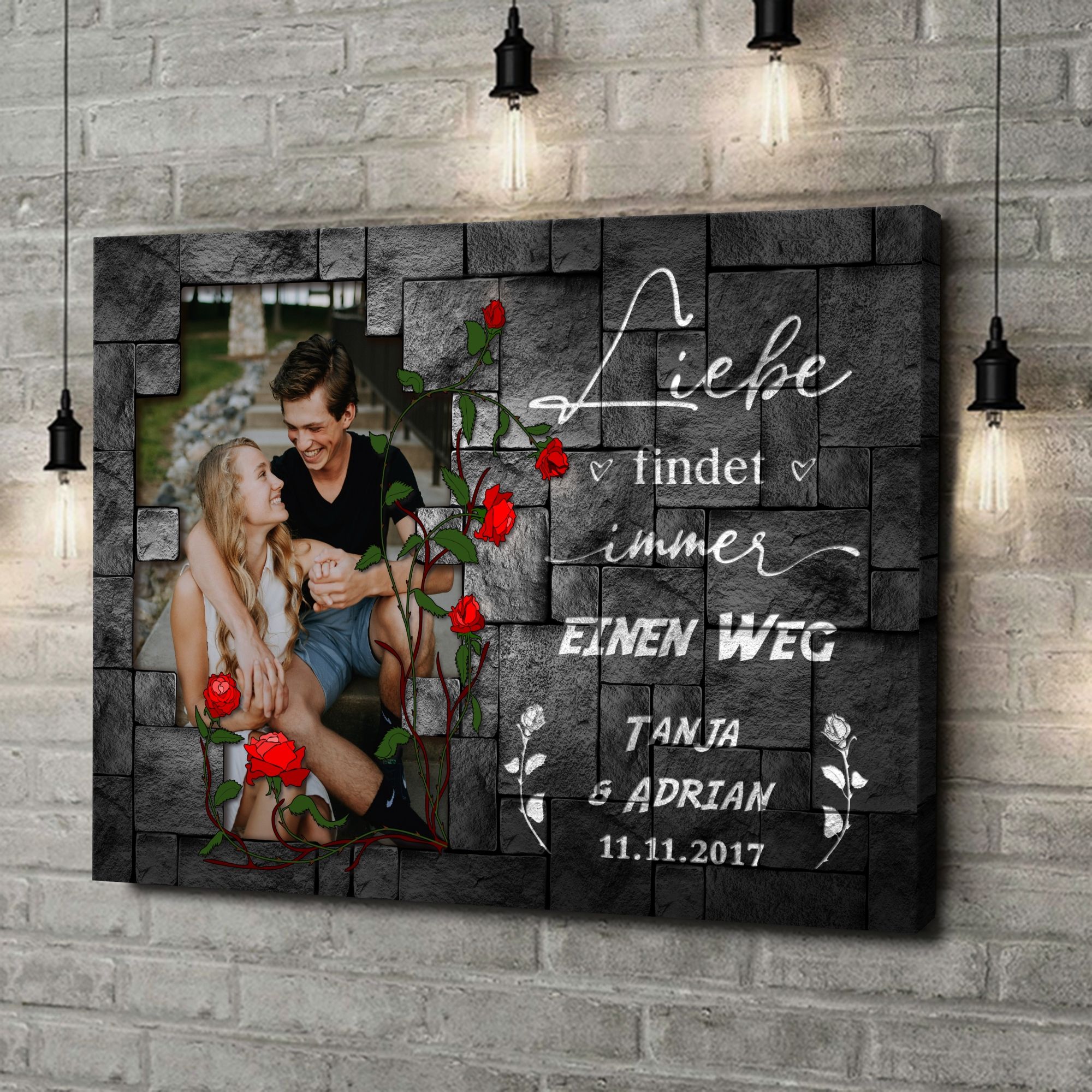 Liebesleinwand als Geschenk Liebe findet einen Weg
