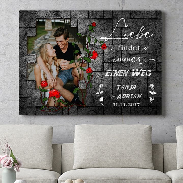 Personalisiertes Wandbild Liebe findet einen Weg