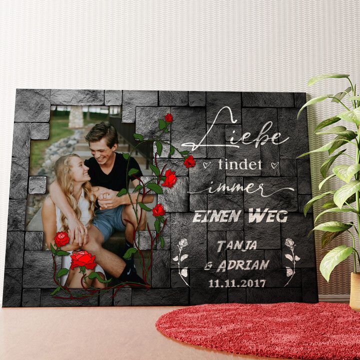 Liebe findet einen Weg Wandbild personalisiert