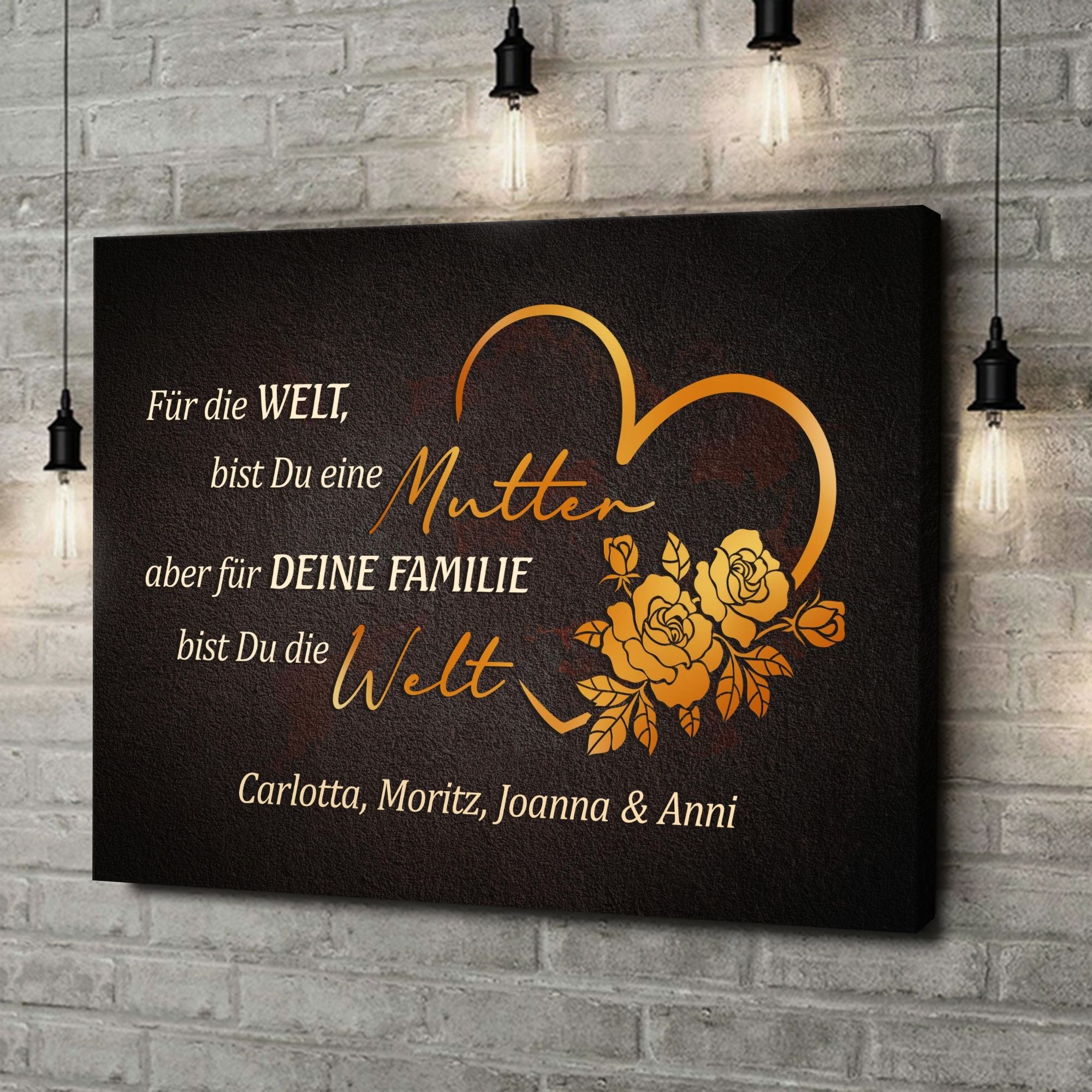 Liebesleinwand als Geschenk Meine Mama, meine Welt
