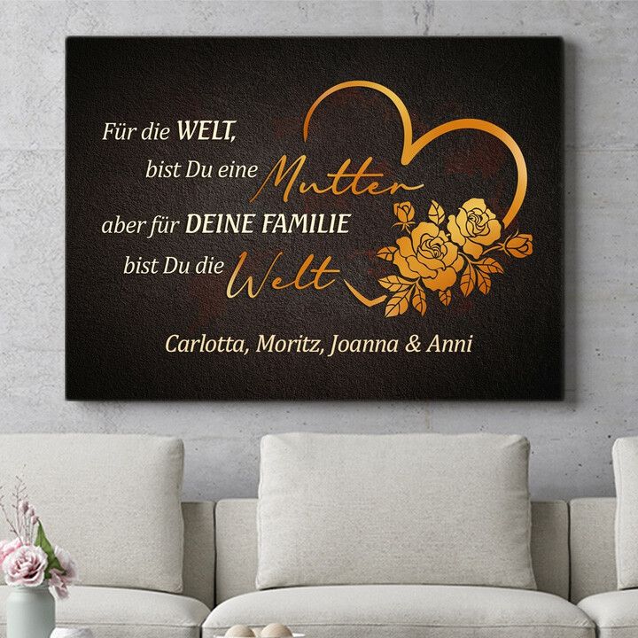 Personalisiertes Wandbild Meine Mama, meine Welt