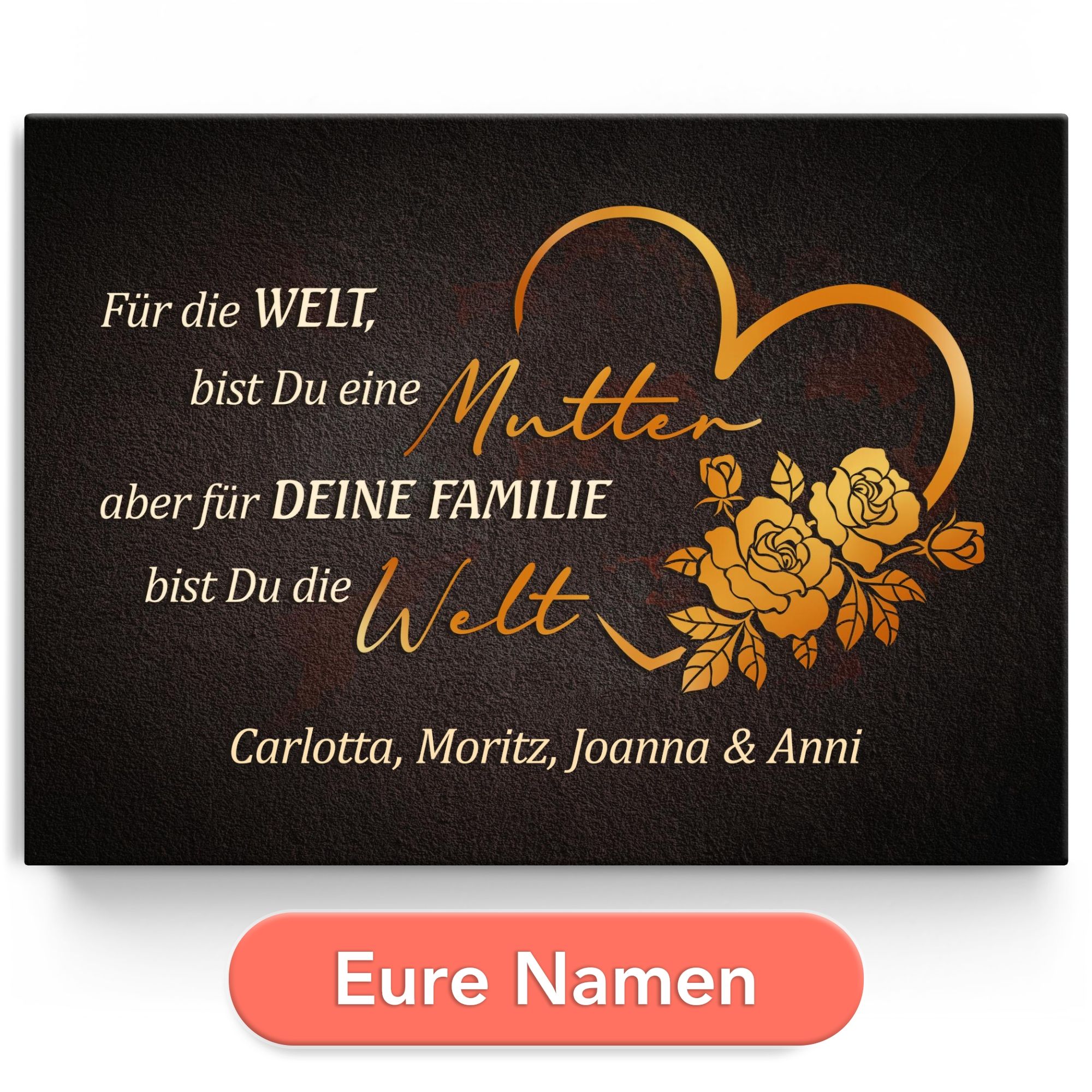 Personalisiertes Leinwandbild Meine Mama, meine Welt