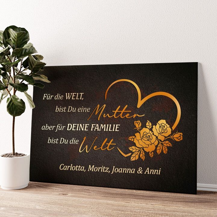 Leinwandbild personalisiert Meine Mama, meine Welt