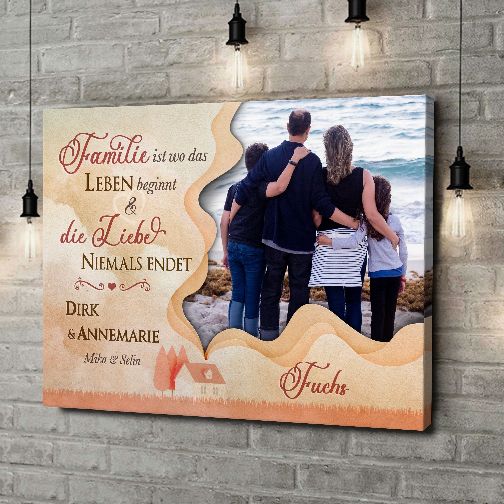 Liebesleinwand als Geschenk Heimat der Familie