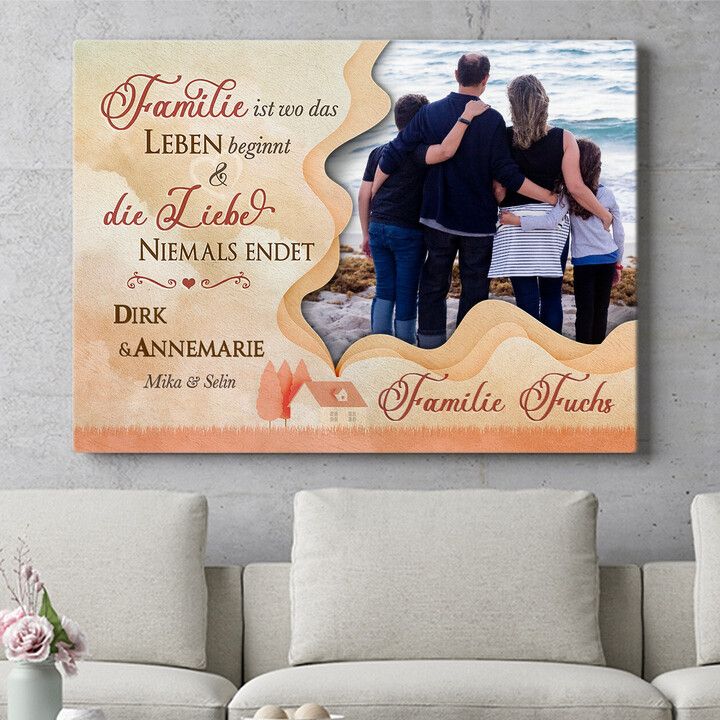 Personalisiertes Wandbild Heimat der Familie