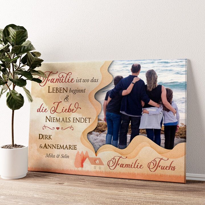 Leinwandbild personalisiert Heimat der Familie