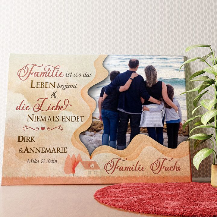 Heimat der Familie Wandbild personalisiert
