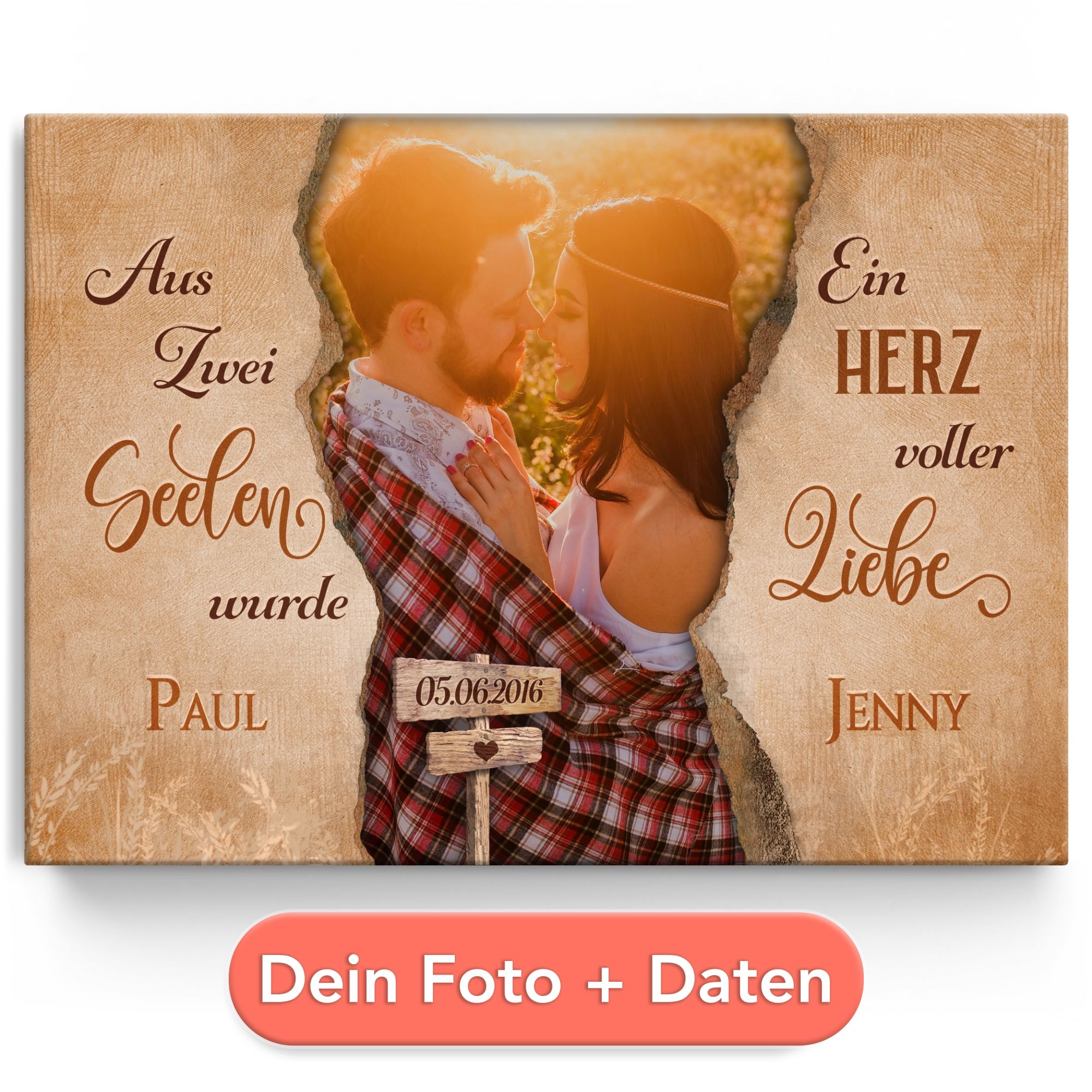 Personalisiertes Leinwandbild Märchen für Zwei