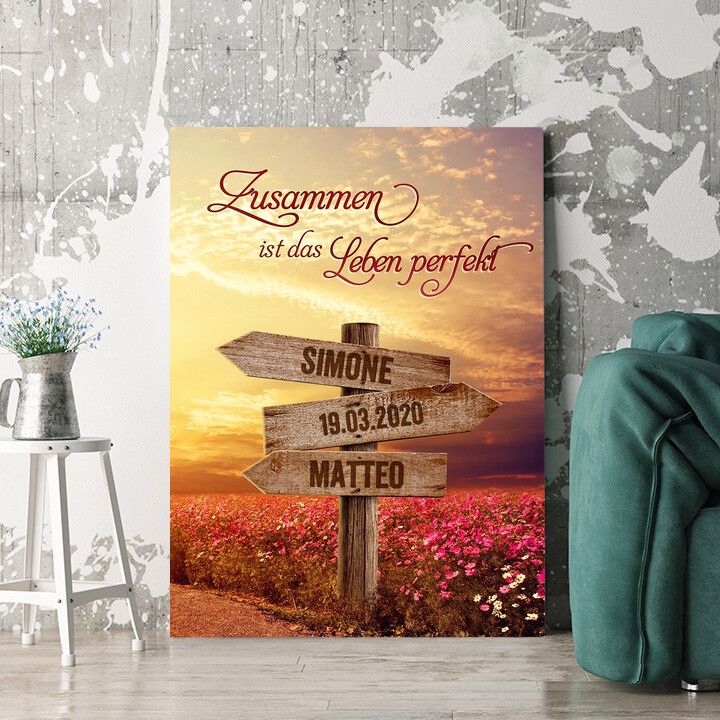 Personalisiertes Wandbild Gemeinsames Glück