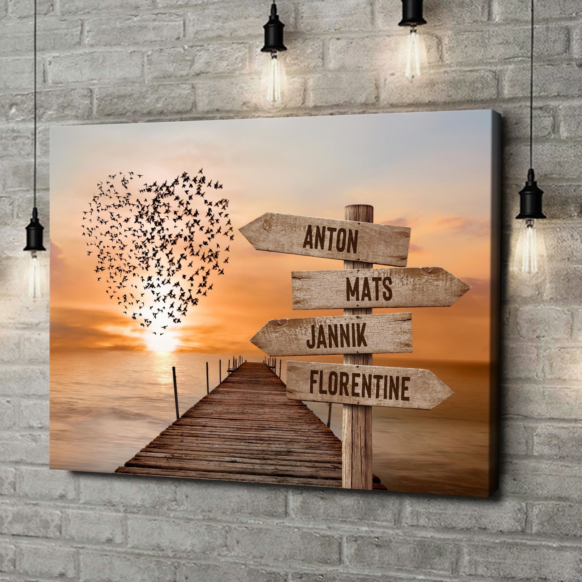 Liebesleinwand als Geschenk Gemeinsam am Stegweg