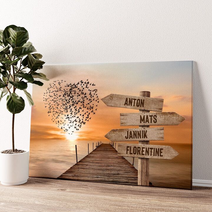 Leinwandbild personalisiert Gemeinsam am Stegweg