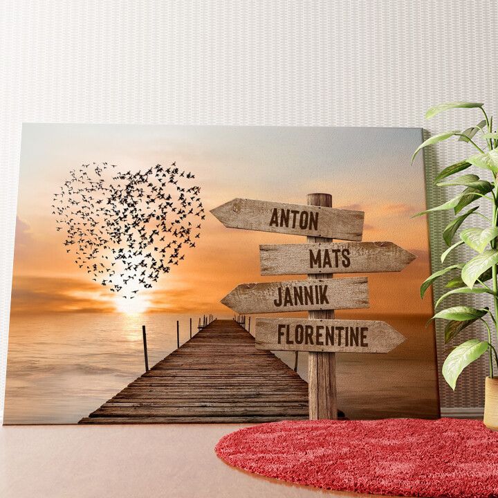 Gemeinsam am Stegweg Wandbild personalisiert
