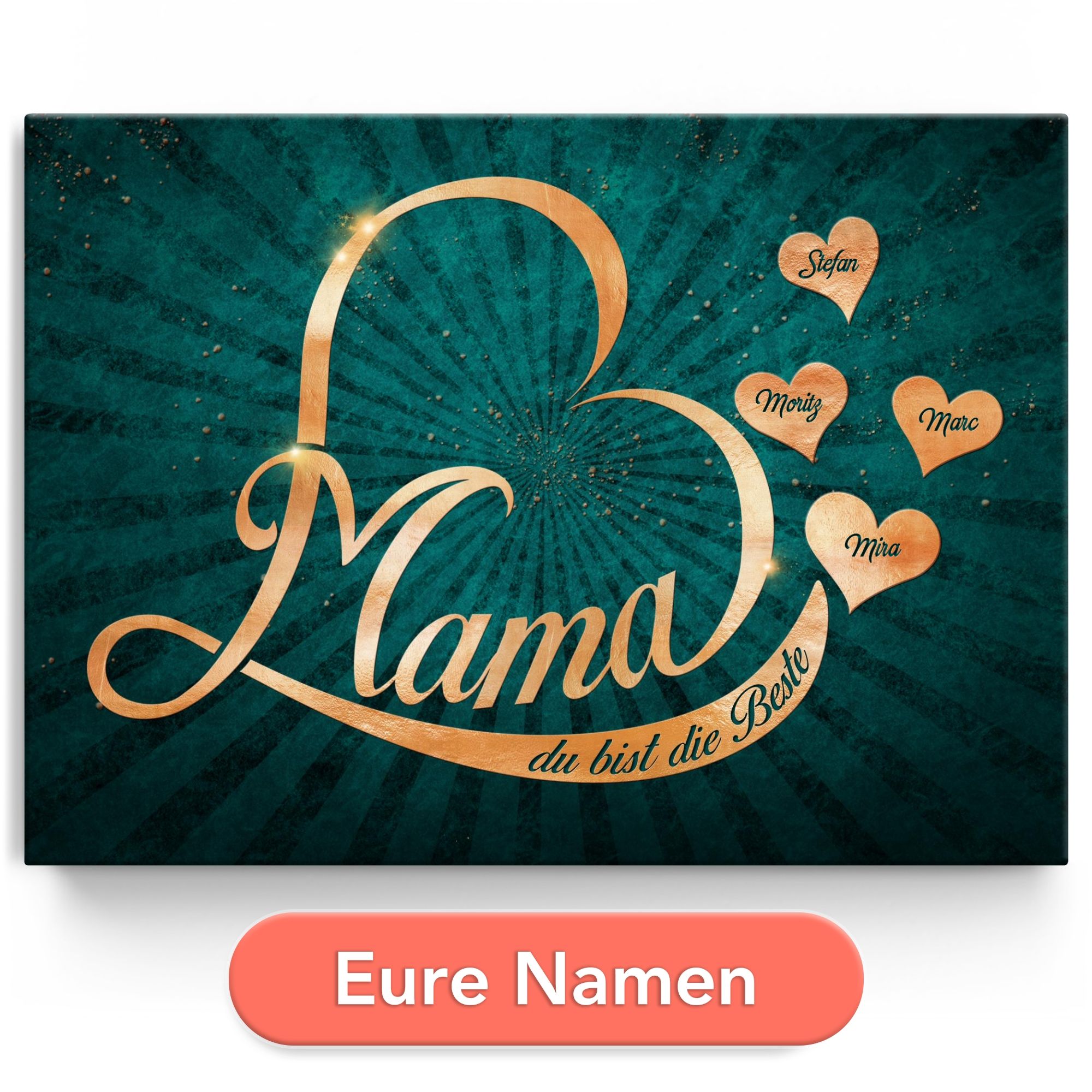 Personalisiertes Leinwandbild Liebe für Mama