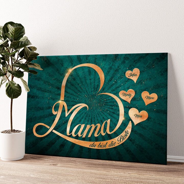 Leinwandbild personalisiert Liebe für Mama
