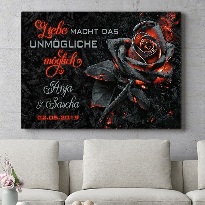 Personalisiertes Wandbild Glühende Liebe