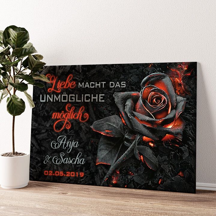 Leinwandbild personalisiert Glühende Liebe