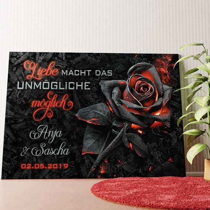 Glühende Liebe Wandbild personalisiert