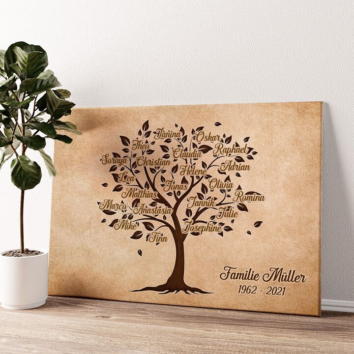 Leinwandbild personalisiert Familienbaum