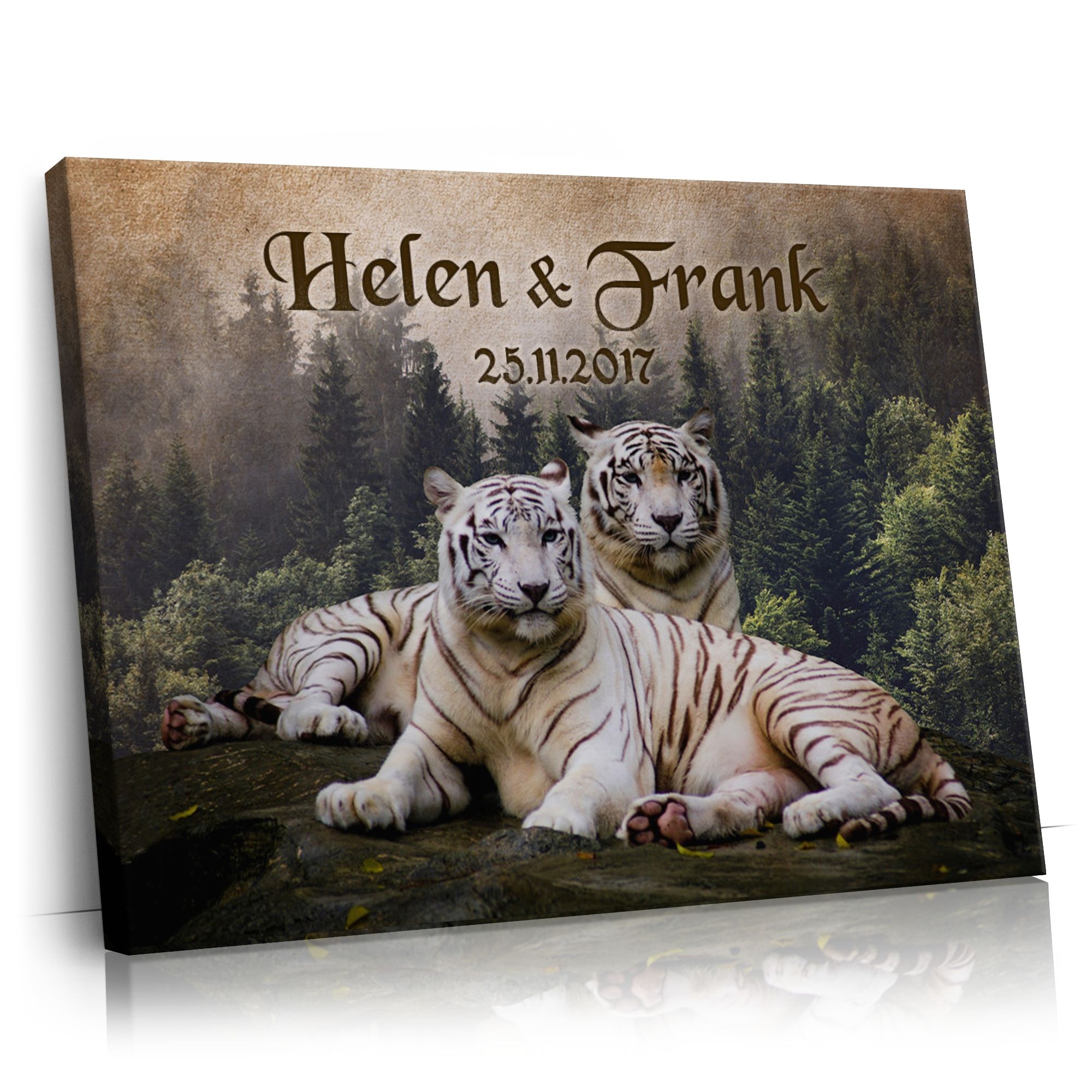 Personalisierbares Geschenk Weiße Tiger