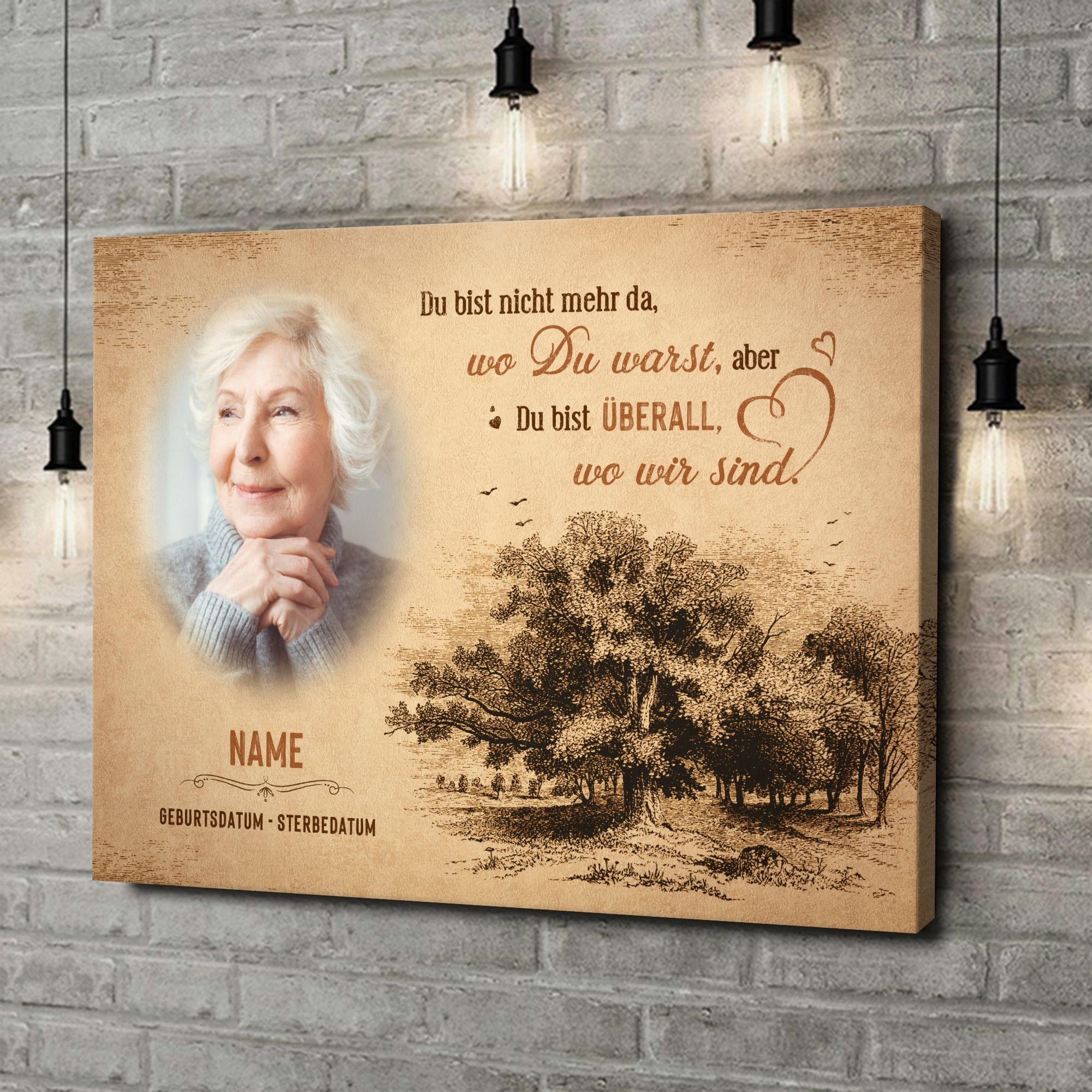 Liebesleinwand als Geschenk Du bist überall