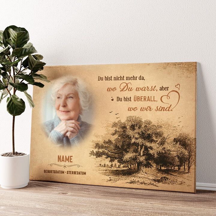 Leinwandbild personalisiert Du bist überall