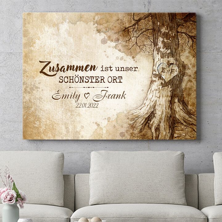 Personalisiertes Wandbild Baumherz