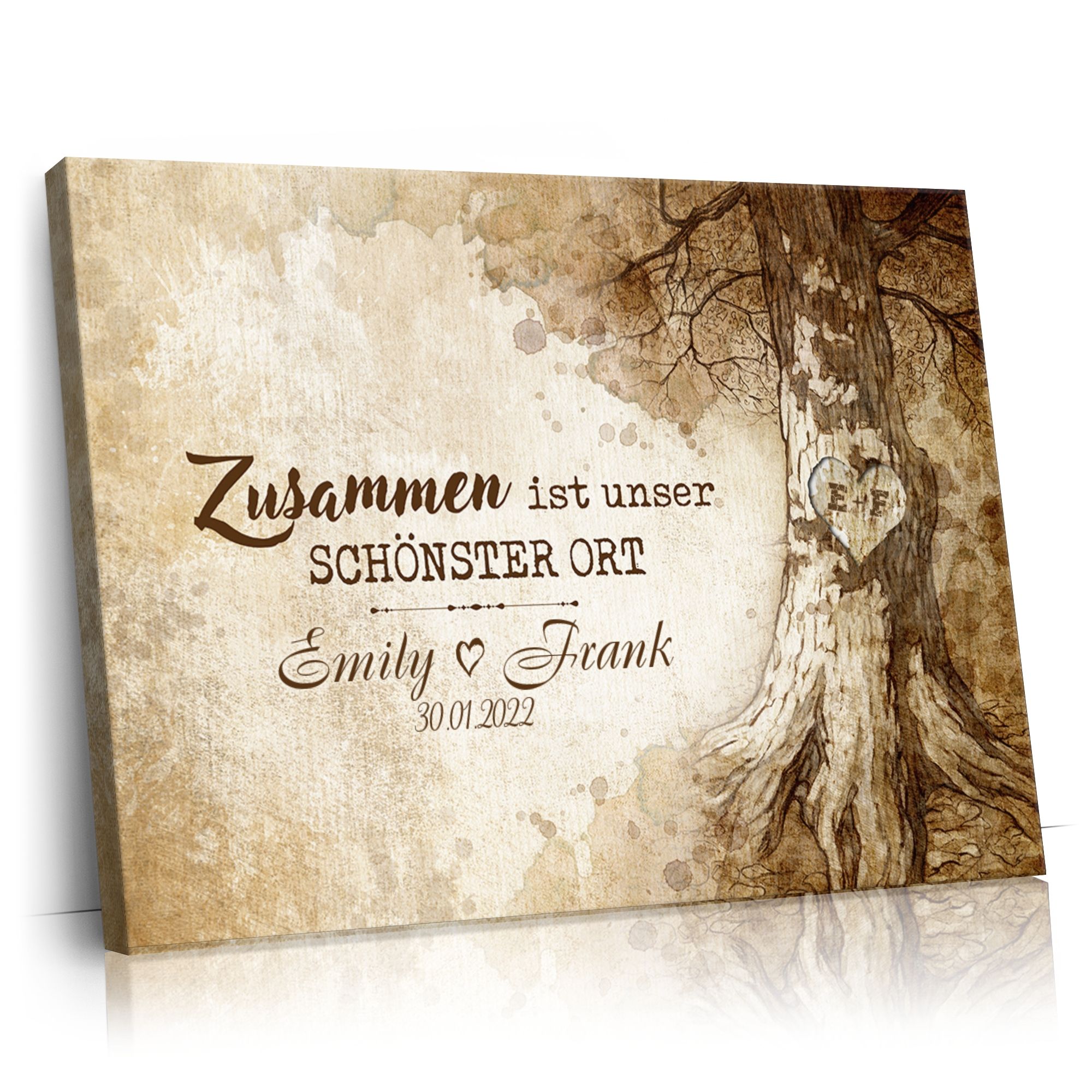 Personalisierbares Geschenk Baumherz