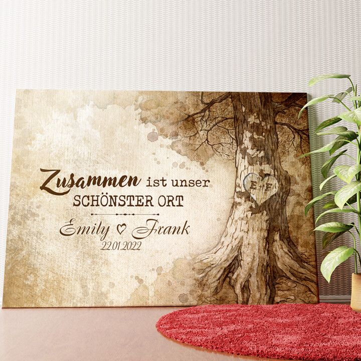Baumherz Wandbild personalisiert