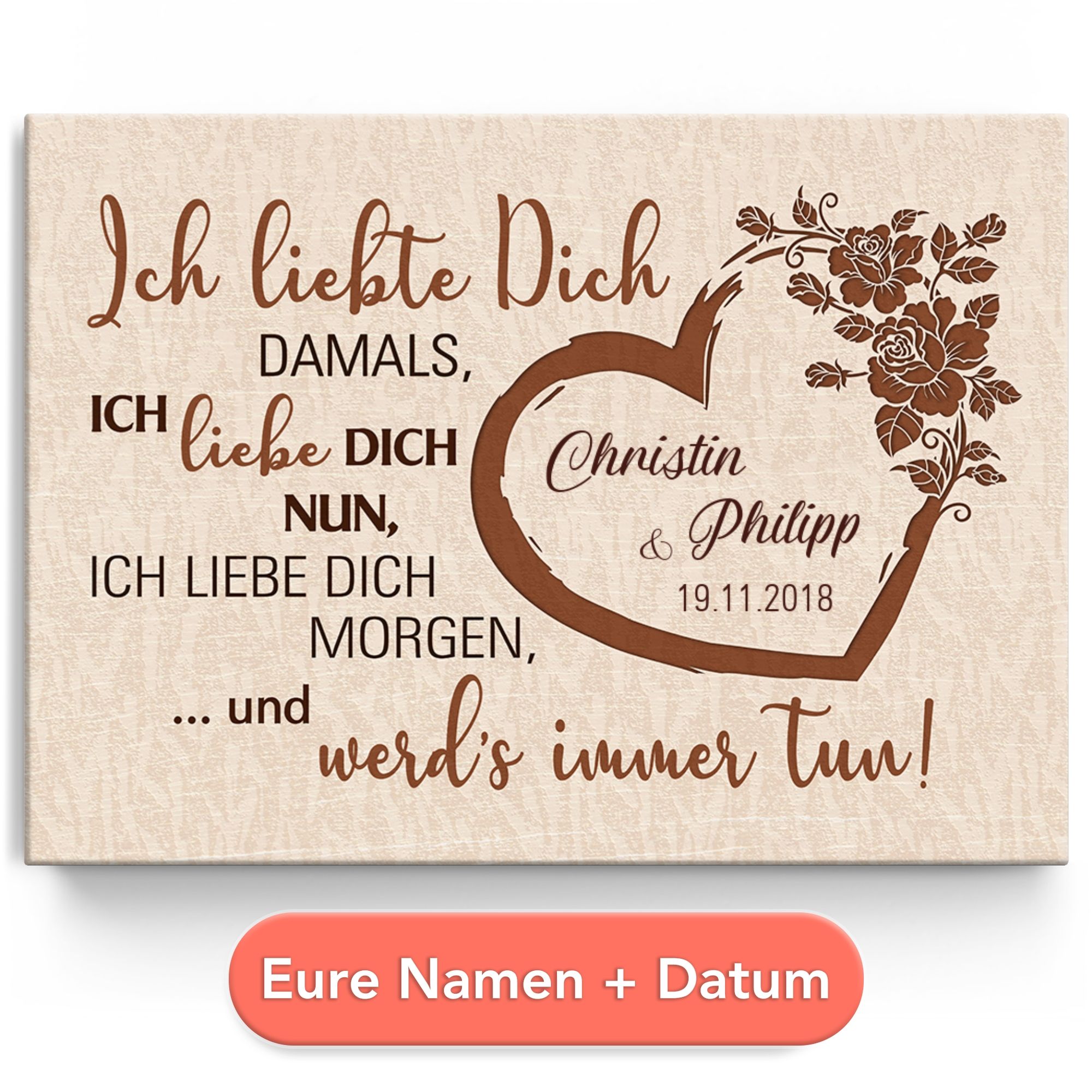 Personalisiertes Leinwandbild Gestern, heute & morgen