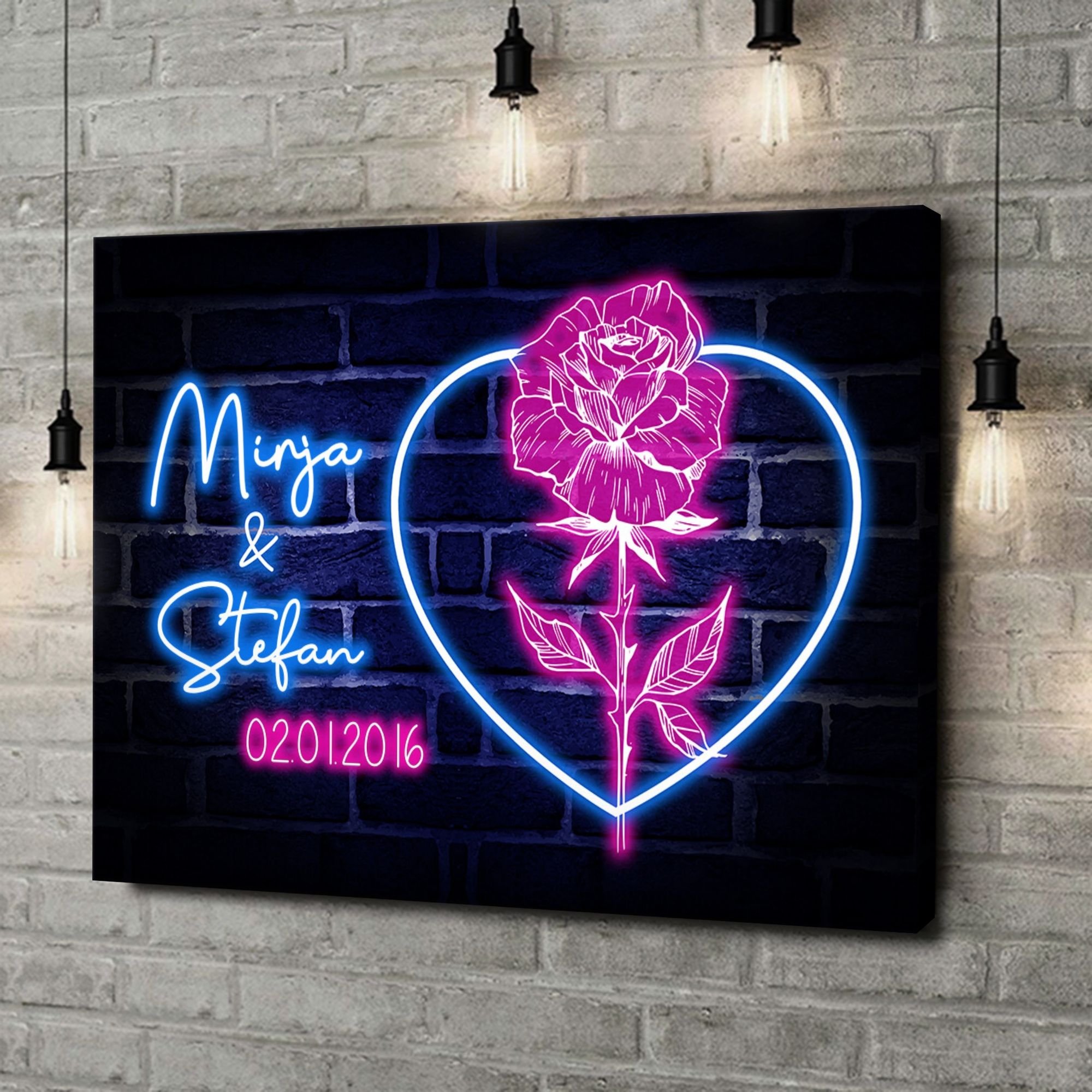 Liebesleinwand als Geschenk Rosenherz