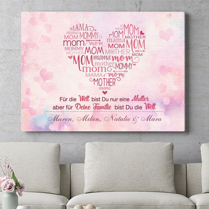 Personalisiertes Wandbild Mamas Familie