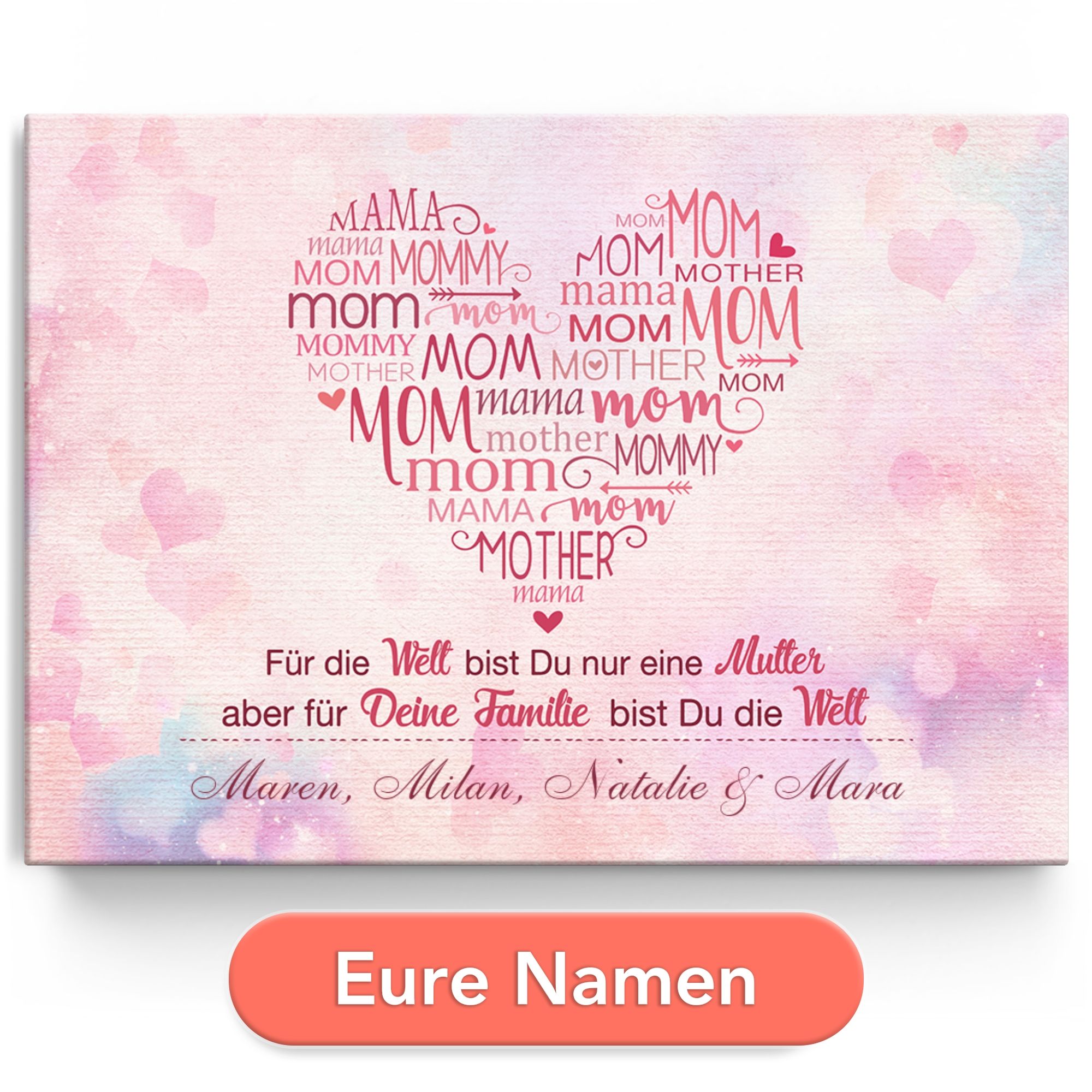 Personalisiertes Leinwandbild Mamas Familie