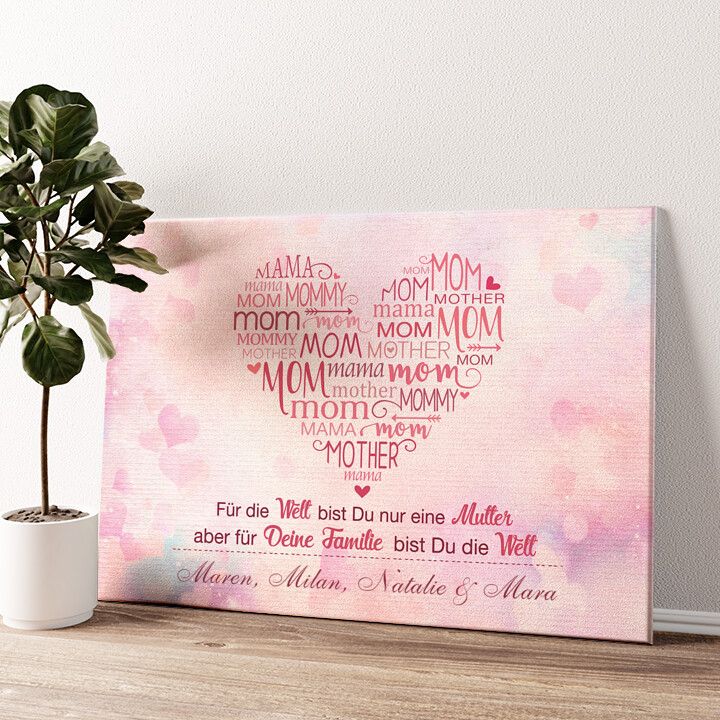 Leinwandbild personalisiert Mamas Familie