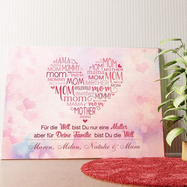 Mamas Familie Wandbild personalisiert