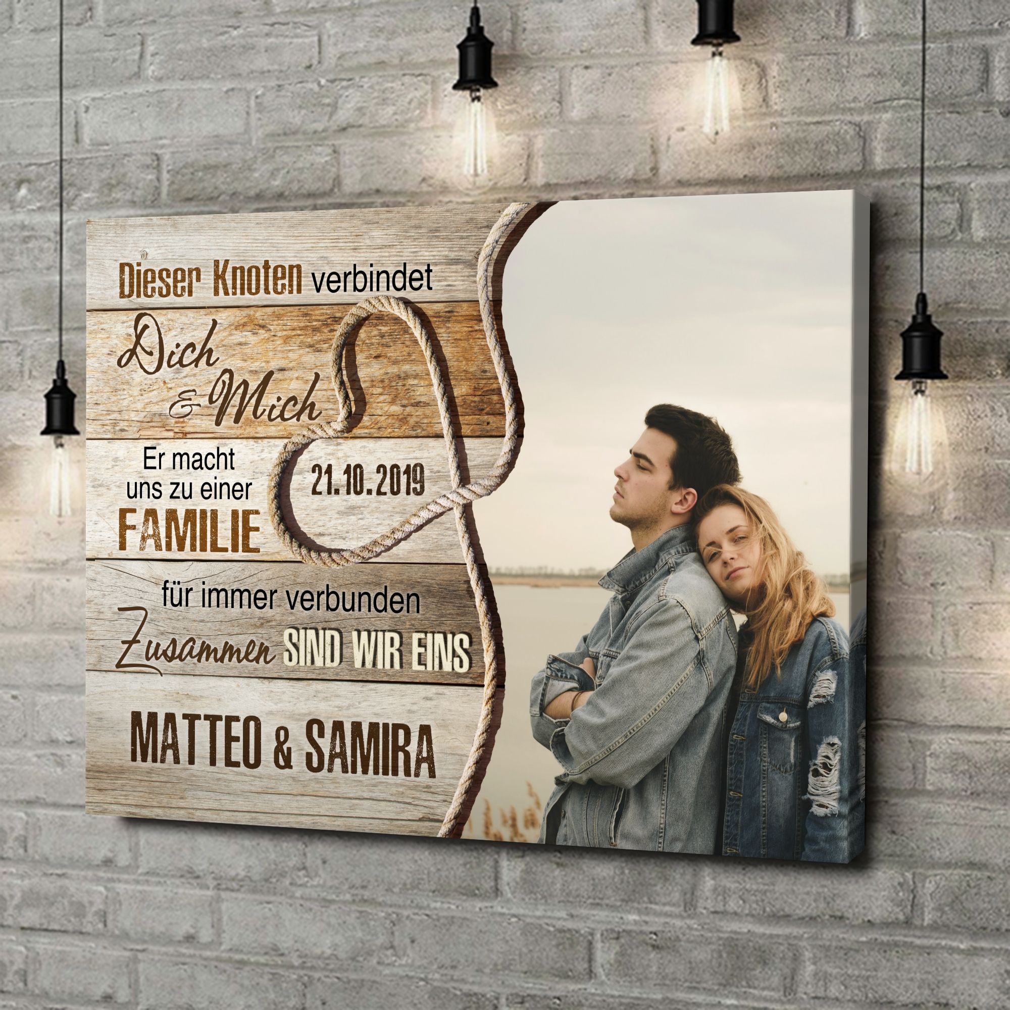 Liebesleinwand als Geschenk Zusammen sind wir eins