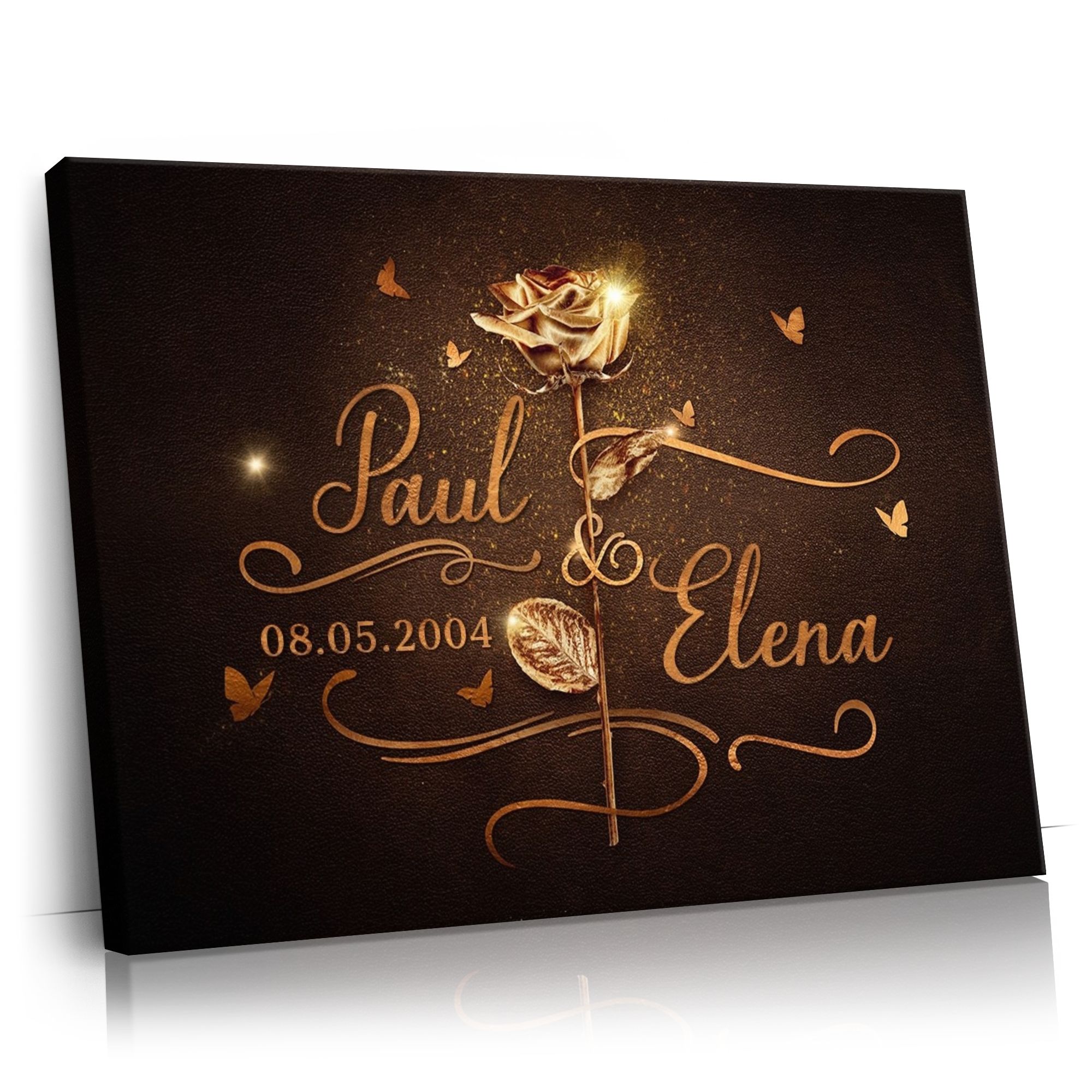 Personalisierbares Geschenk Goldene Rose
