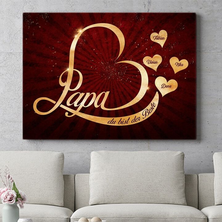 Personalisiertes Wandbild Liebe für Papa