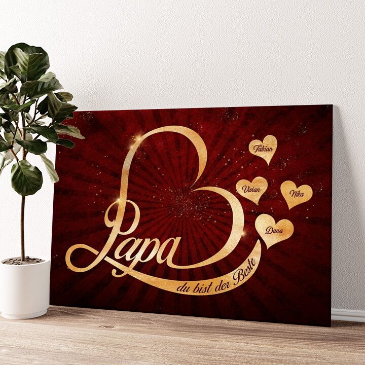 Leinwandbild personalisiert Liebe für Papa