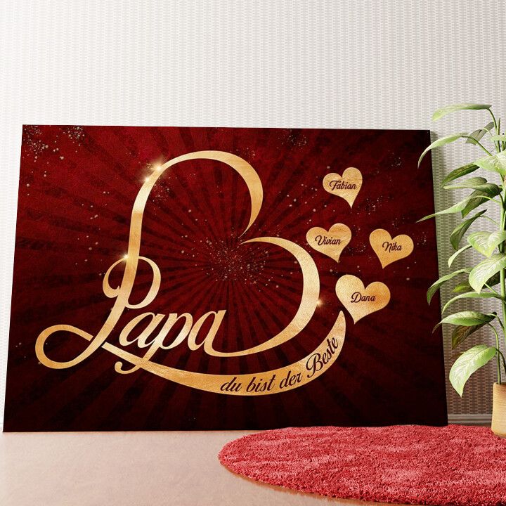 Liebe für Papa Wandbild personalisiert