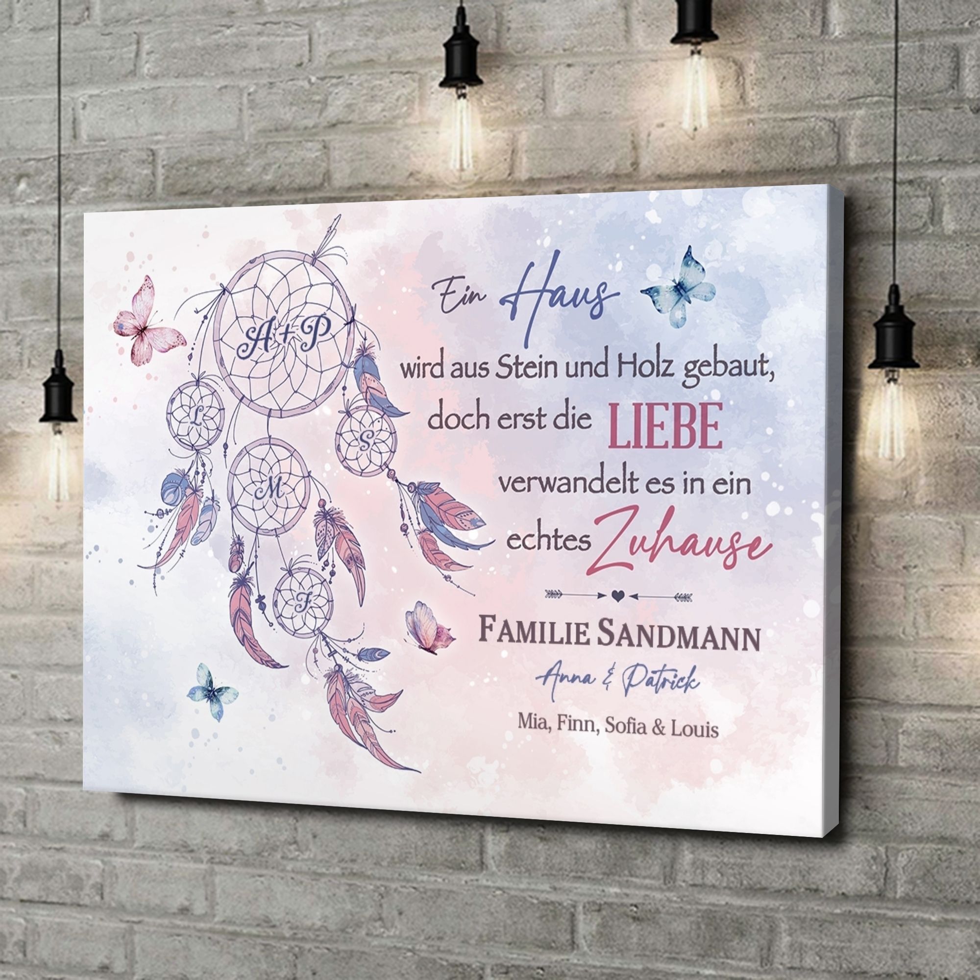 Liebesleinwand als Geschenk Traumfamilie
