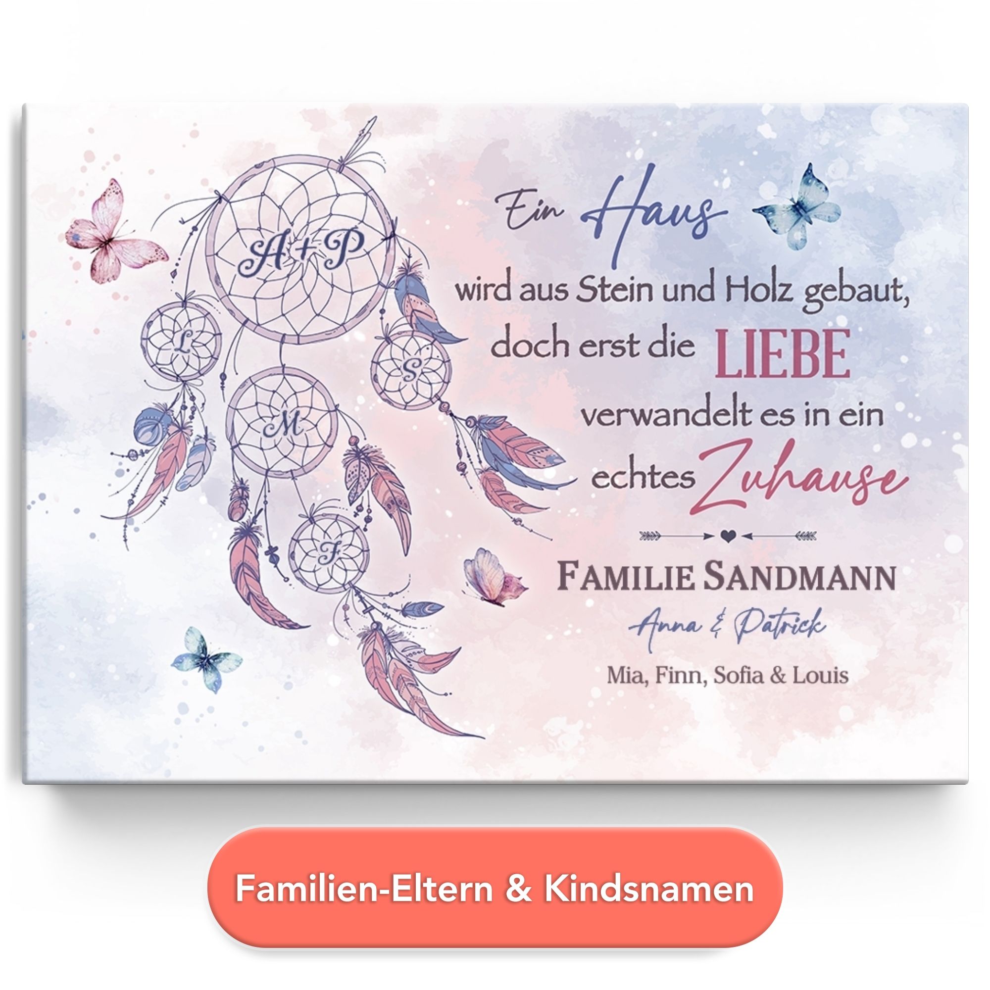 Personalisiertes Leinwandbild Traumfamilie