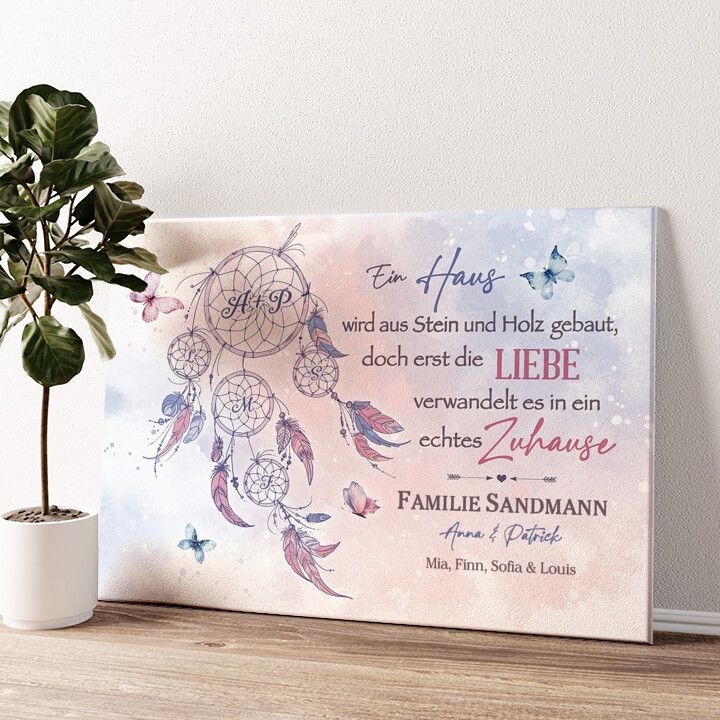 Leinwandbild personalisiert Traumfamilie