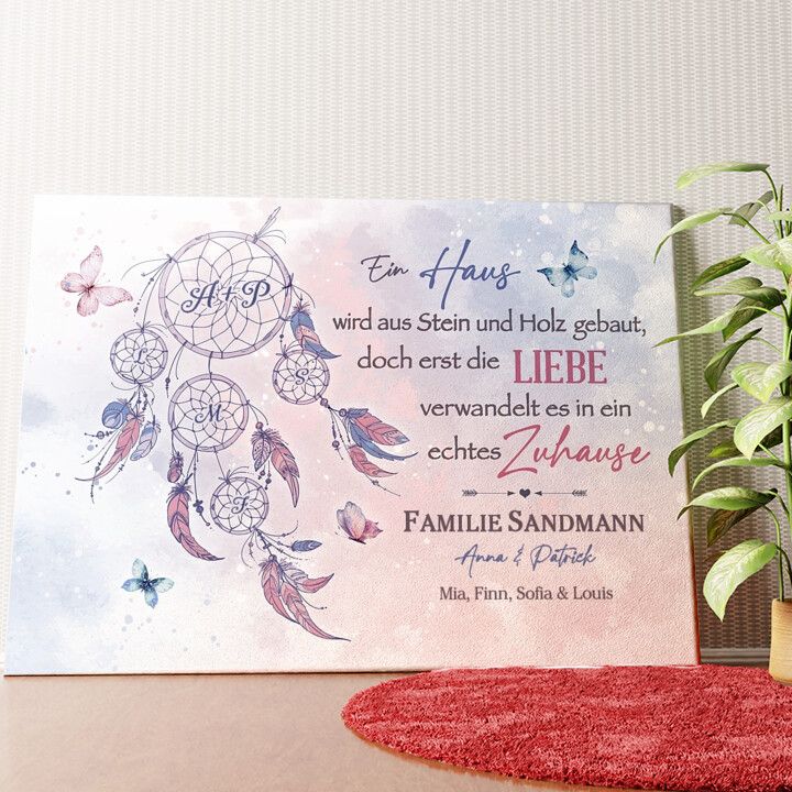 Traumfamilie Wandbild personalisiert